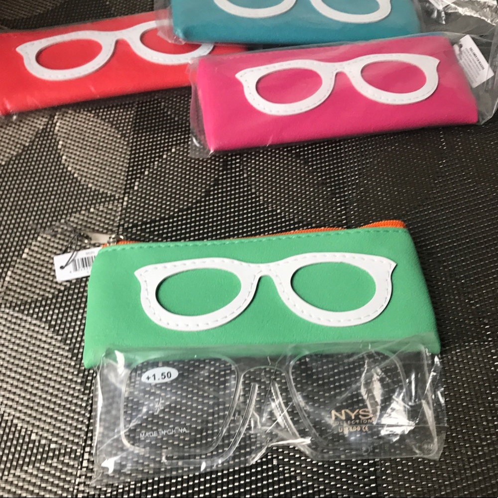 +1.50 NYS Collection Flat Armless Readers with colorful Zip pouch! ONLY 3 LEFT! - Picture 6 of 16